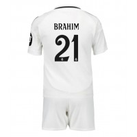 Fotballdrakt Barn Real Madrid Brahim Diaz #21 Hjemmedraktsett 2024-25 Kortermet (+ Korte bukser)